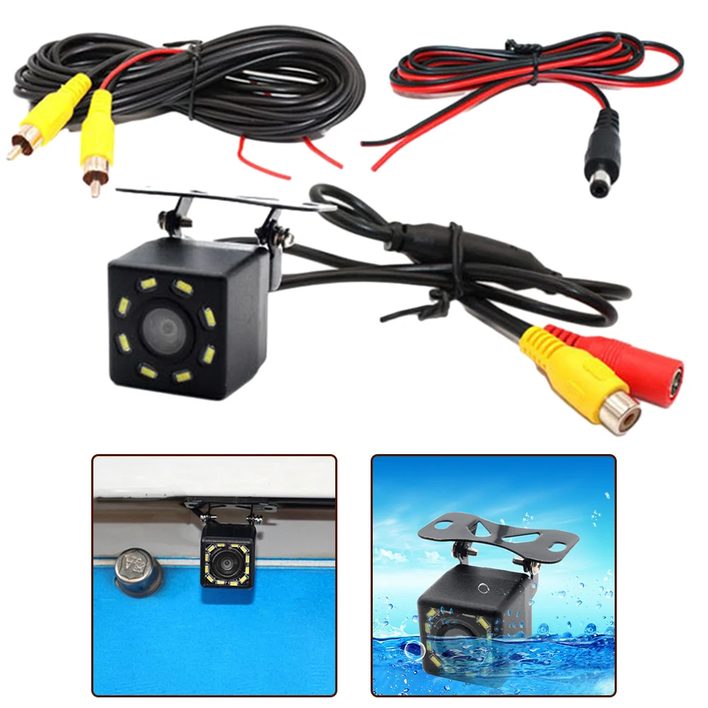 

1x DC12V 728*500 Car Rear View Reversing Camera With 8 LED Lights CCD Image Sensor NTSC/PAL Weatherproof For Cars And Homes
