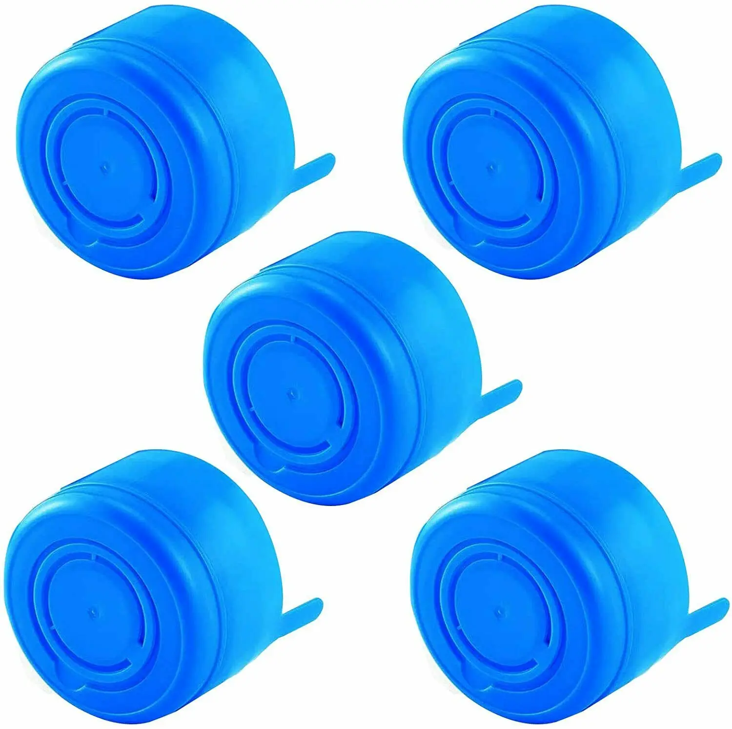 BIDEX 6-Pack Silicone Water Jug Caps – Reusable, Non-Spill, Leak-Proof Lids For 3 & 5 Gallon Water Bottles (55mm Opening)