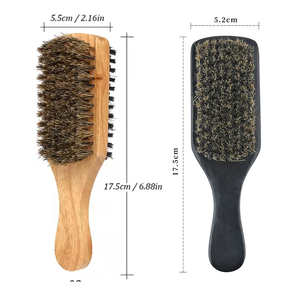 Wooden Handle Nylon Hair Beard Brush Shaving Tools Wooden Curved Men's Beard Shaving Brush Hairstylist Figure Eight