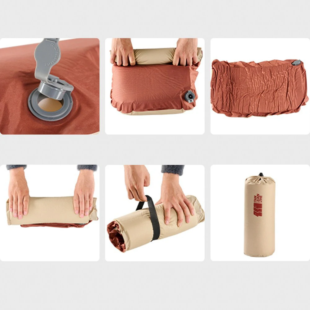 TXZ Self Inflatable U Shaped Cheese Pillow Outdoor Camping Sleeping Bag Travel Portable Lumbar Cushion Neck pillow 3D Ultralight