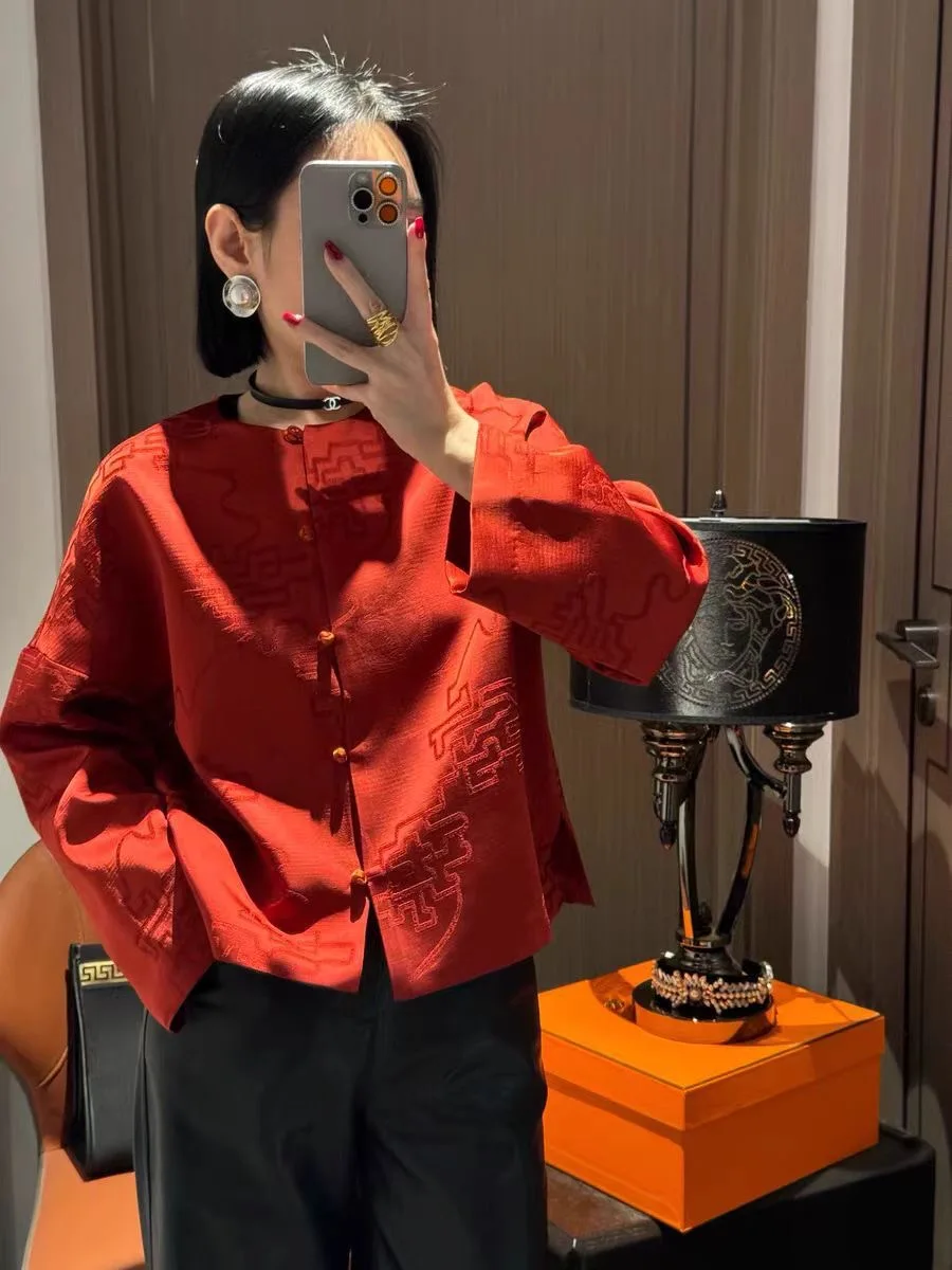 Traditional Clothing Chinese Red New Year Coat Jacket