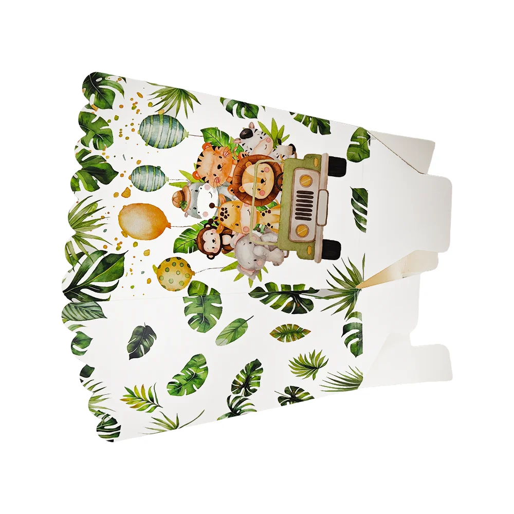 Caixas para pipoca tema animais da selva para aniversário_voghion.com