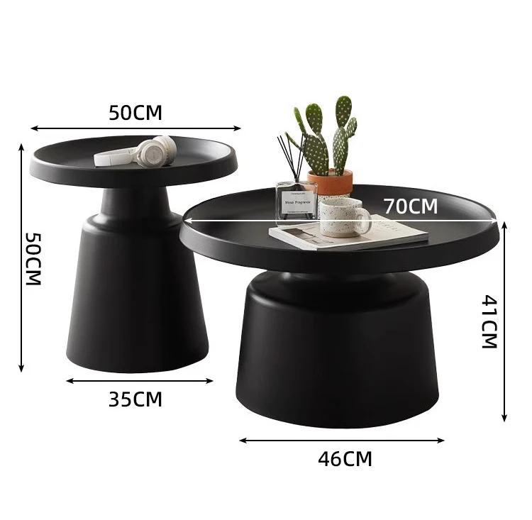 Luxury Modern Stainless Steel Nest Sofa Tea Round Nesting Center Coffee Table for Living Room