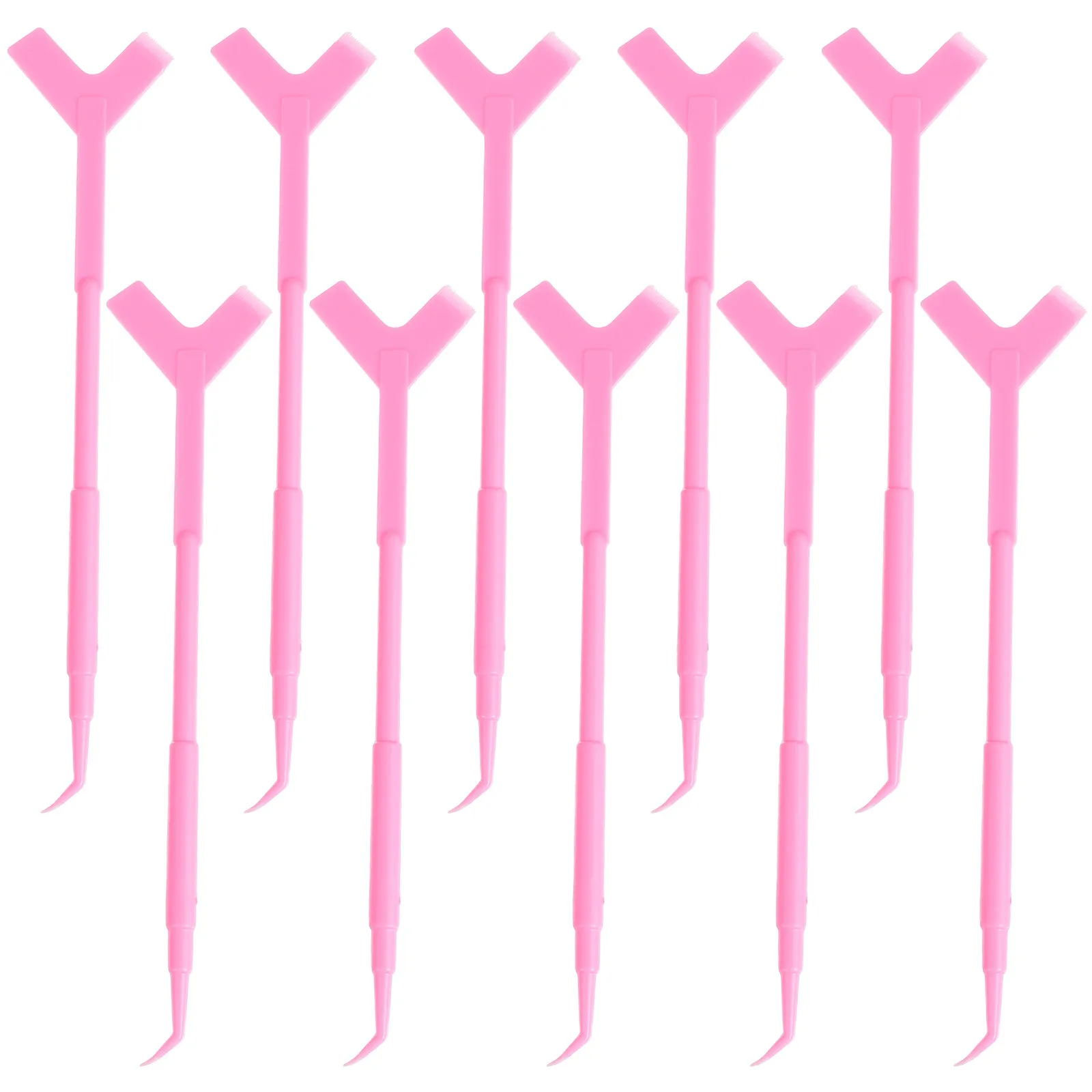 10개입 컴포트 그립 Y자형 재사용 가능 속눈썹 리프트 브러쉬 빗 도구 (속눈썹 펌 리프팅, 분리, 홈 살롱, 선물용)
