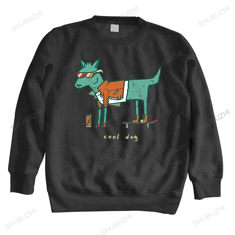 

Men cotton sweatshirt Funny White long sleeve Custom Men fashion hoody Man's Cool Dog Cartoon Family Clothing loose style tops