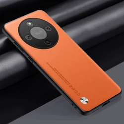 Deluxe Plain Leather Silicone Protective Case with Hard Bumper - OPPO Reno10 (Orange)