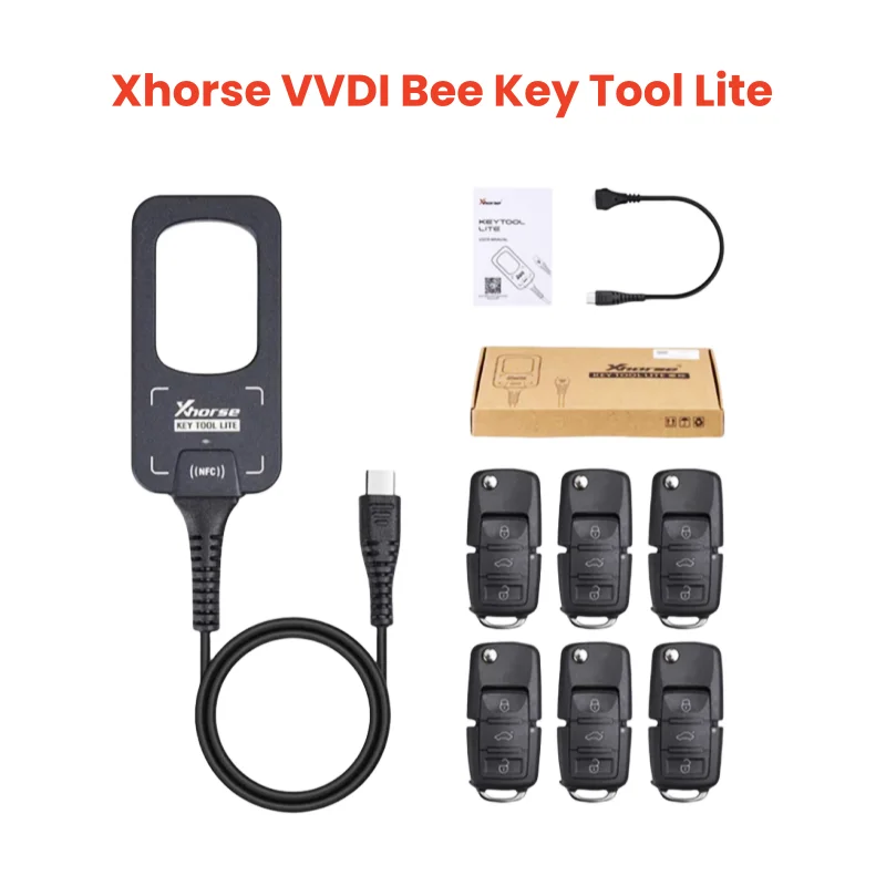 Xhorse VVDI Bee Key Tool Lite Generate Transponder Remote Frequency 6PCS B5 XKB501EN Wired Remotes Key