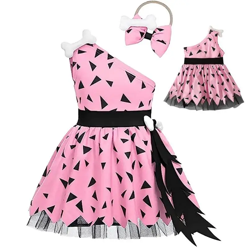 

Kids Girls Halloween Costume Cavegirl Princess Dress With Ribbon Hair Accessory Kids Girl Caveman Dress Princess Cosplay Costume