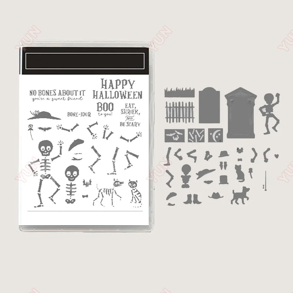 

Happy Halloween Boo Stamps and Metal Cutting Dies Sets for DIY Craft Making Greeting Card Scrapbooking Decoration Molds