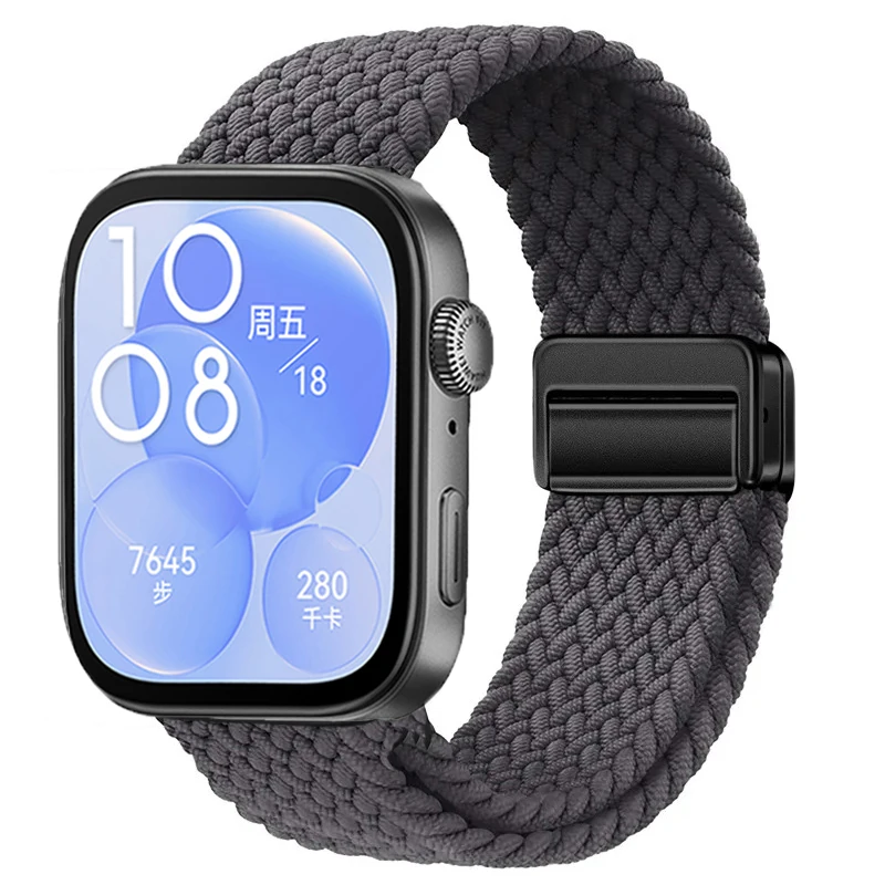 Magnetic Buckle Nylon Loop Smartwatch Strap with Metal Interface