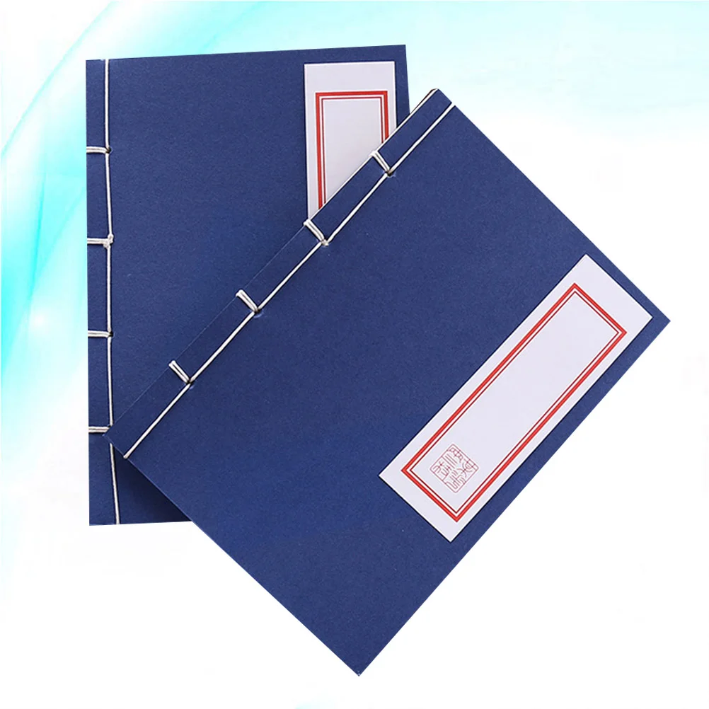

2pcs Creative Notebook Secret Notepad Book Blue Cover Notebook Ancient Hand-made Thread Notebook