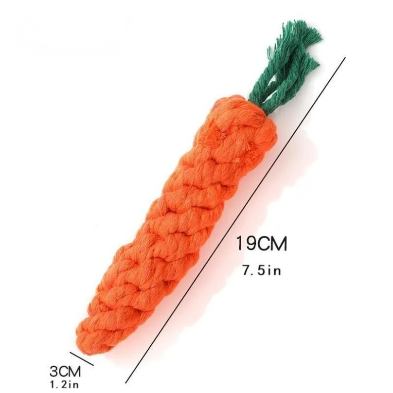 1pc Pet Knot Toy for Dog and Cat Carrot Shape Dog Chew- Cotton Rope Toys for Dogs and Cats 5