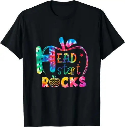 

Hello Head Start Rock Tie Dye Back to School футболка для учителя Black X-Large