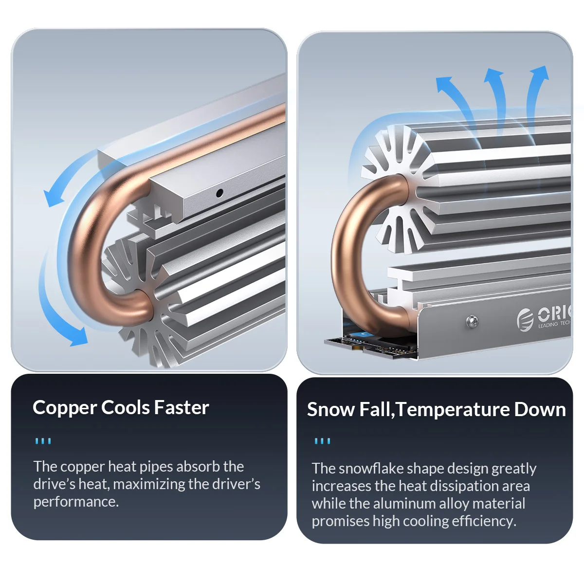 Radiador de Dissipação de Calor do Ssd 2280 com Almofada Térmica do Silicone para o Portátil Refrigerador de Alumínio M.2 Ngff Pci-e Nvme do Dissipador de Calor de Orico - Imagem 5