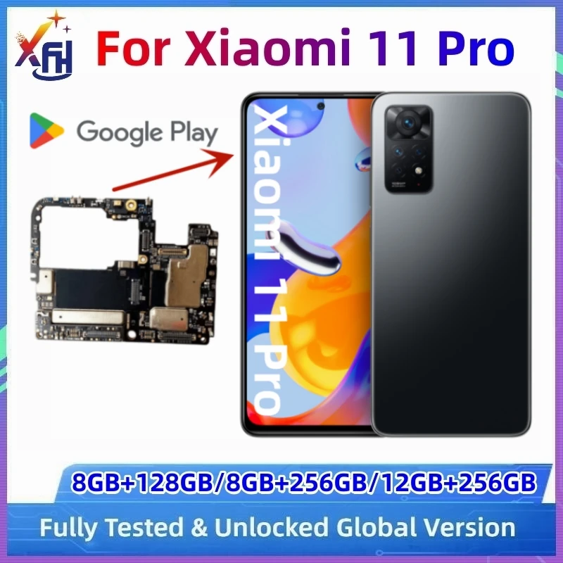 

Mainboard for Xiaomi Mi 11 Pro 5G, Original Unlocked Motherboard, 128GB 256GB ROM, with Google Playstore Installed