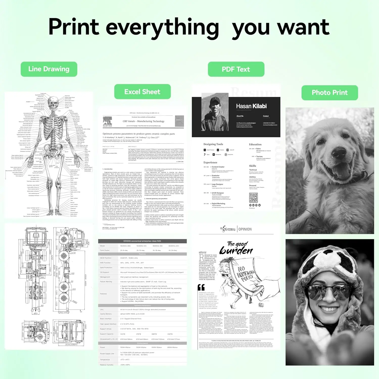 PeriPage 100 Pages Folded A4 Thermal Printer Paper for Long-lasting, 8.5 x 11 Inch for A40 Printer PocketJet HPRT MT800 MT800Q - 4