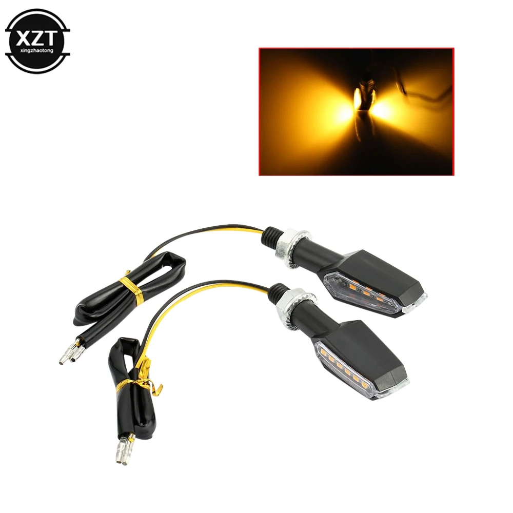 

2Pcs Motorcycle LED Turn Signal Lights For Yamaha Honda Kawasaki Double-Sided LED Flasher Bulbs Motorbike Tail Light Blinker