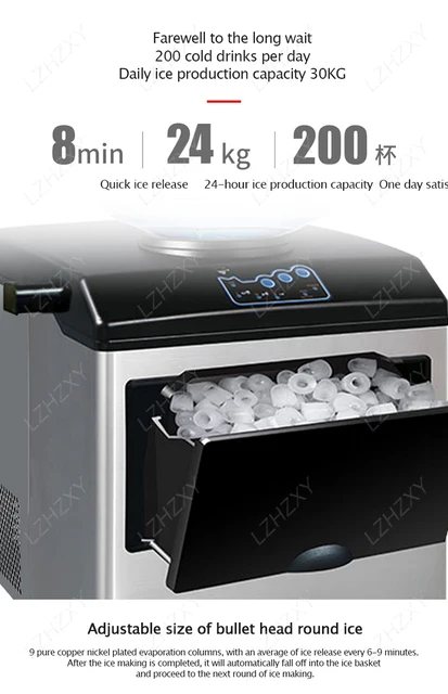 Compact Crushed Ice Maker, Produce Ice in 5 Mins, 55LB Per Day,  Self-Cleaning and Automatic Water Refill (Black) - AliExpress