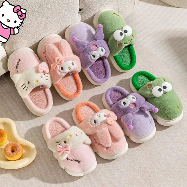 Soft Fuzzy Kuromi My Melody Slippers Shoes Kawaii | Kawaii Babe My Melody