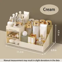 Cosmetic Display Case Desk Storage Box with Clear Drawers Large Capacity Makeup Brush Organizer For Bathroom Desktop 2