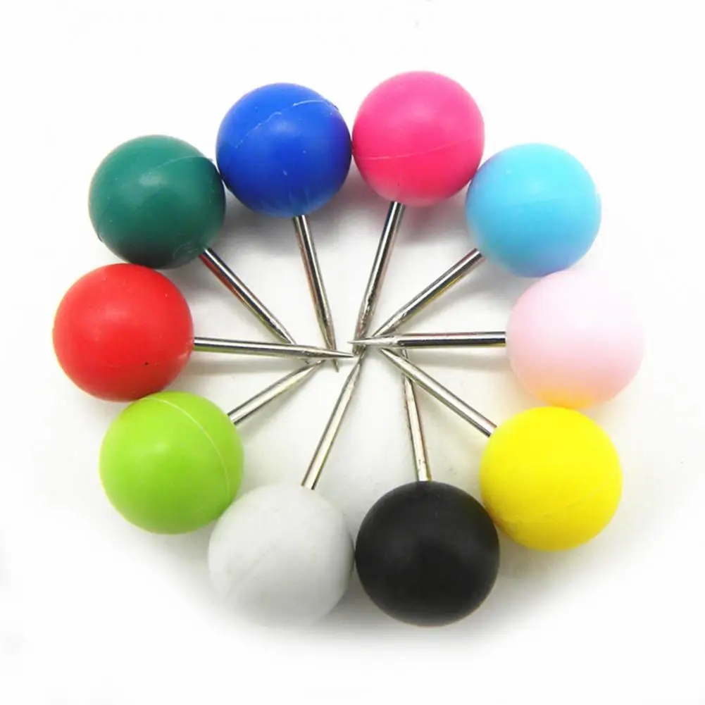 

High-quality Map Push Pins Colorful Map Push Pins 100pcs Stainless Point Round Head Tacks for Cork Board Vibrant Multi-color