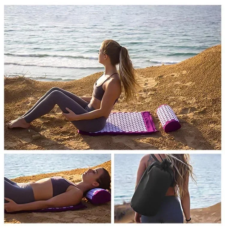 Non-Slip Massage Yoga Mat Set for Stress Relief yoga mat massage pad yoga fitness equipment