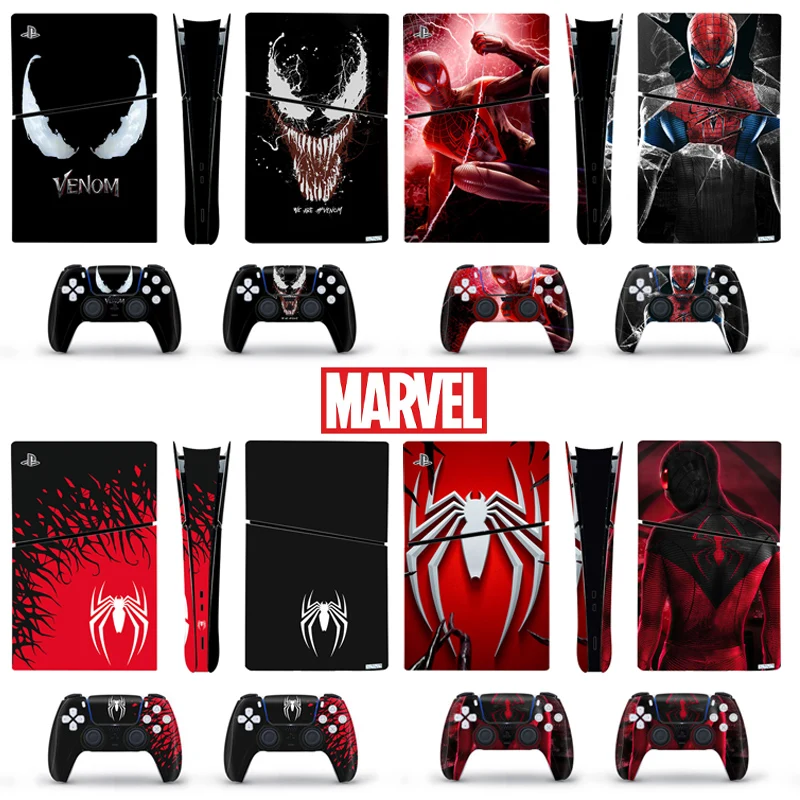 

Marvel Spiderman Venom Ps5 Slim Skin Sticker for PlayStation 5 Console Controller Decal Cover Anti-scratch Anime Skin Sticker