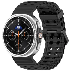 Silicone Sports Breathable Ocean Band Strap - Galaxy Watch 9 40mm (Black)