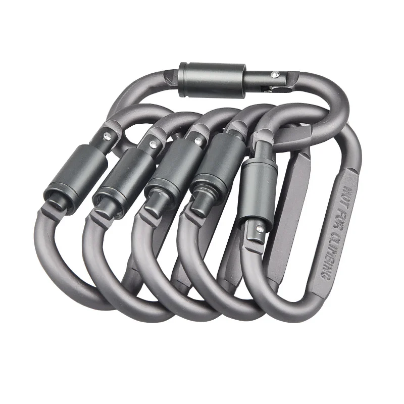 Climbing Buckle Climbing Carabiner Outdoor Survival D-ring Locking Alloy Aluminum Screw Lock Hanging Hook Buckle Karabiner Mountaineering Camping Equipment