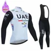Uae New Winter Thermal Fleece Long Sleeve Cycling Jersey Set Bib Pants Ropa Ciclismo Bicycle Clothing MTB Bike Mens Team Suit 6