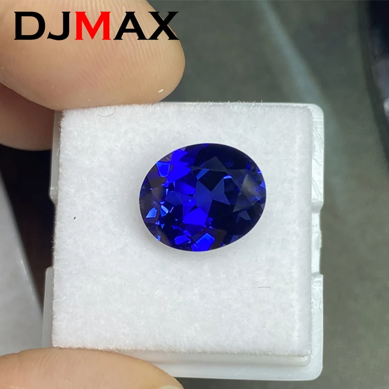 DJMAX Oval Sapphire Lab Grown Blue Gems Loose Gemstones With AGL Certificate for DIY Jewelry Making