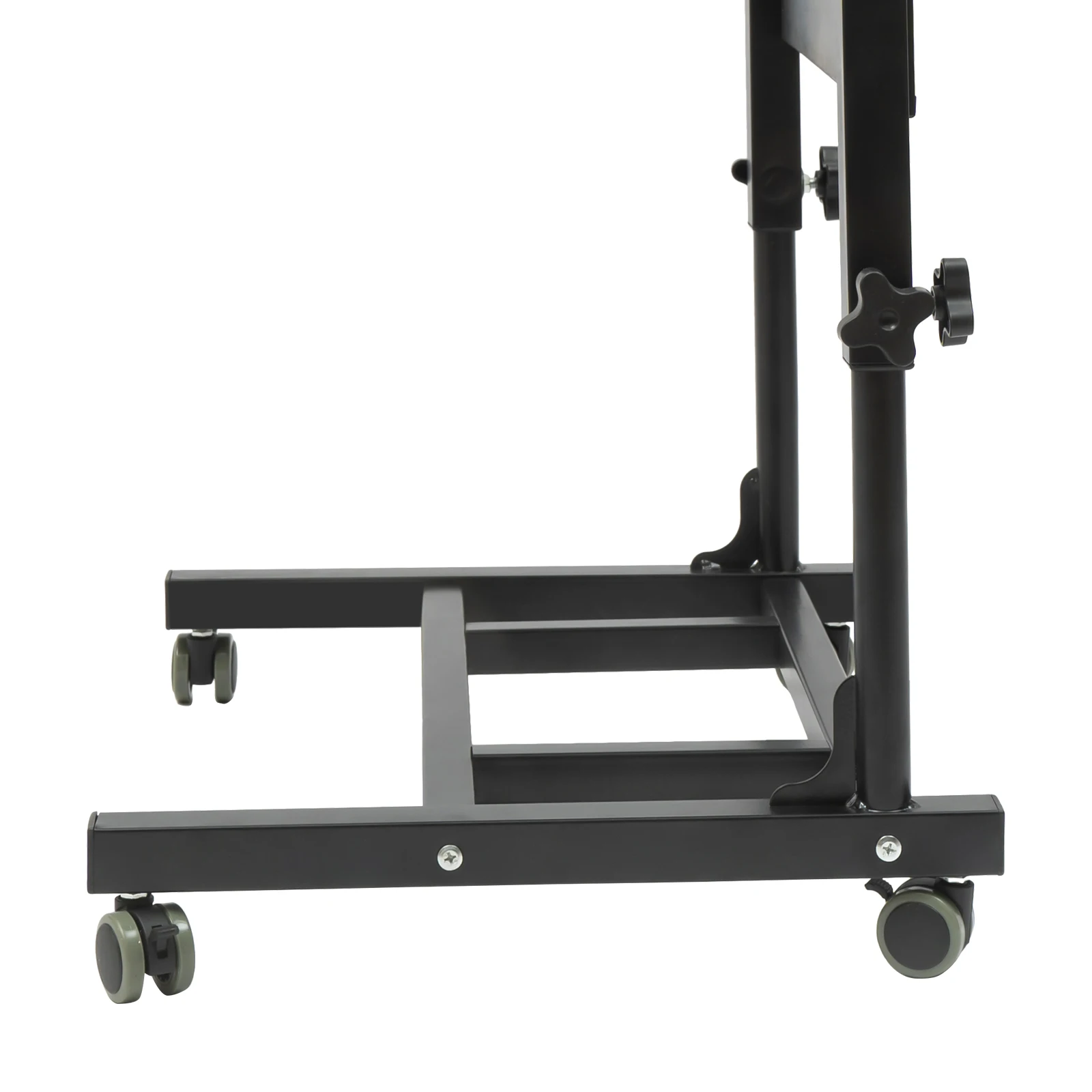 Mobile Stand Up Lectern Podium Ironwork Height Adjustable Desk with Wheels Podium Black Portable
