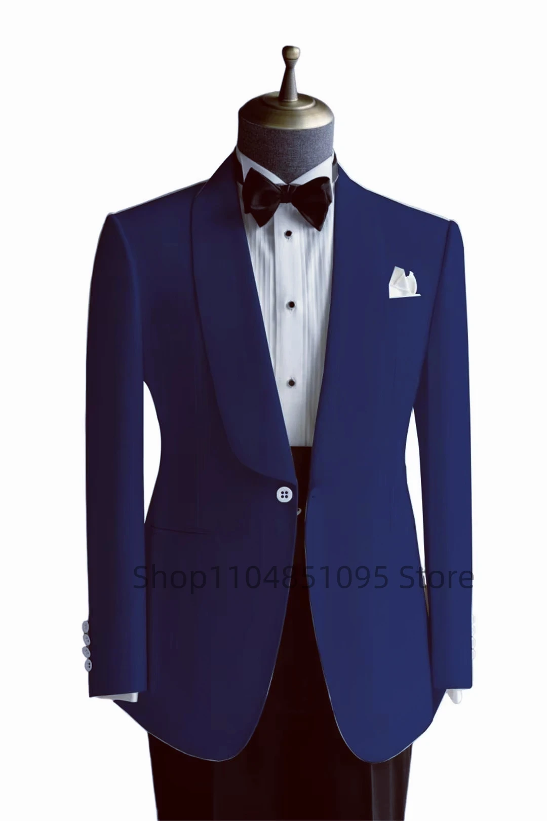 Formal Solid Men Suits Blazer with Shawl Lapel Single Breasted Dinner Prom Jacket Elegant Slim Fit Smoking Suit Coat for Wedding