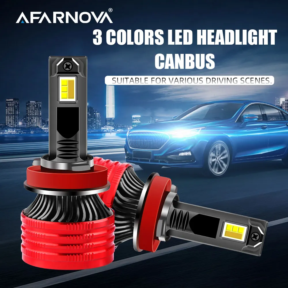 

Tricolor Lamp High Power H7 Led Canbus Car Headlight H4 Light H1 H8 H9 H11 9005 HB3 9006 HB4 LED Bulb 4300K 5000K 6500K Car Lamp