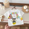 Mickey Mouse Tshirt Cartoon Print Short Sleeve T For Boys And Girls Loose Casual Sports Tops Children Cotton Fashion White Tees 4