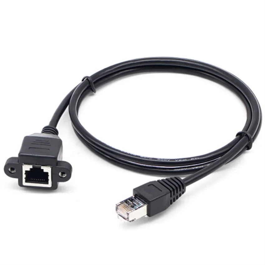

Удлинитель для сетевого порта RJ45 с ушным удлинителем для сетевого кабеля штекер-гнездо, пара коннекторов можно закрепить с помощью отверстия для винта