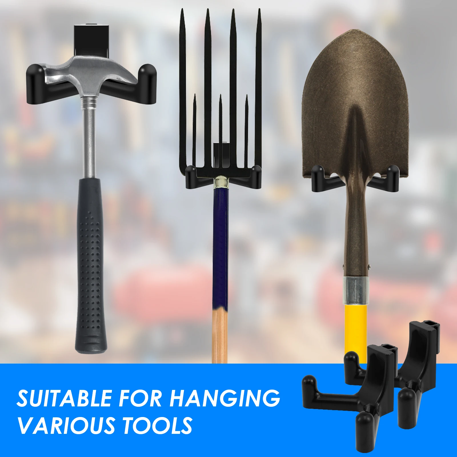 thumbnail image 2 of 10-Pack Tool Hooks For Lifetime Sheds - ABS Plastic Garage Organization Accessories 2 of 11