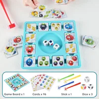 Children Education Learning Toys Fruit Sticking Game Card Dice Board Game Color Shape Cognition Party Competition Game Kids Toys 2