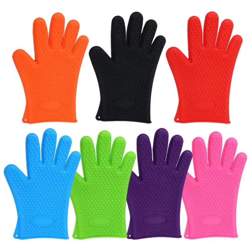 

Kitchen Silicone Dishwashing Oven Gloves Waterproof Non Slip Heat Resistant Cooking Gloves Microwave Mittens For Cleaning BBQ