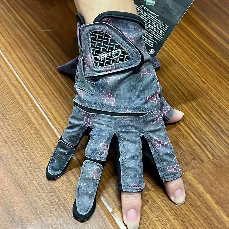 Gamakatsu Fishing Gloves for Men Anti Slip Summer Sun Protection Gloves Breathable 3 Finger Cut Fly Fishing Accessories