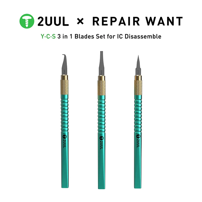 

2UUL x Repair Want 3 IN 1 Blades Set For IC Disassemble For IPhone Samsung Phone IC Separate And Side Glue Remove Rework Tools