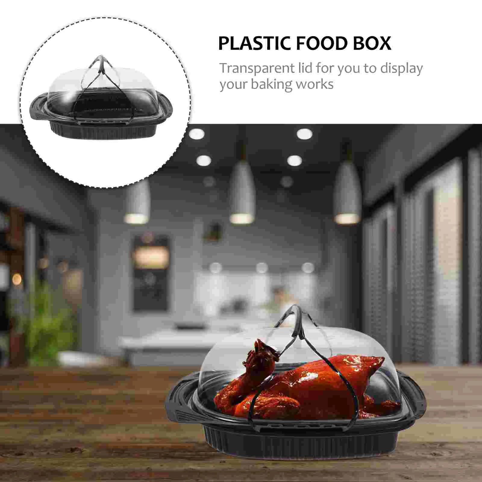 10 Pcs Roast Chicken Box Takeaway Food Containers Disposable Plastic Box Kitchenware Packaging Boxes For Catering Supplies Heat