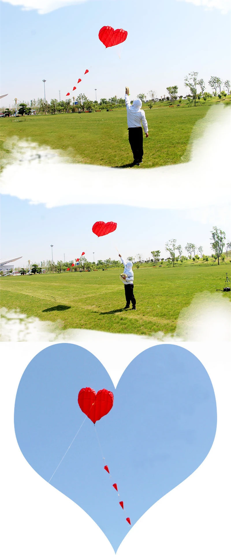 free shipping 5m love heart soft kite fly nylon fabric kite weifang big kite wheel walk in sky outdoor toys for adults windsock 6