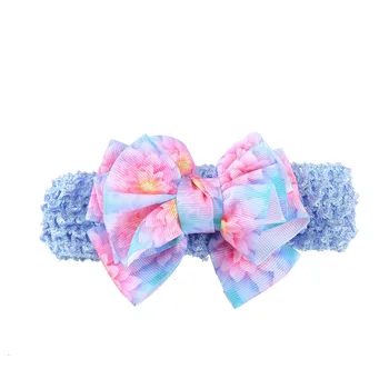 Baby Bows Headbands Lot Elastic Knit Toddler Baby Girls Flower Headband Floral Prints Infant Hair Accessories Kids Headwear 1