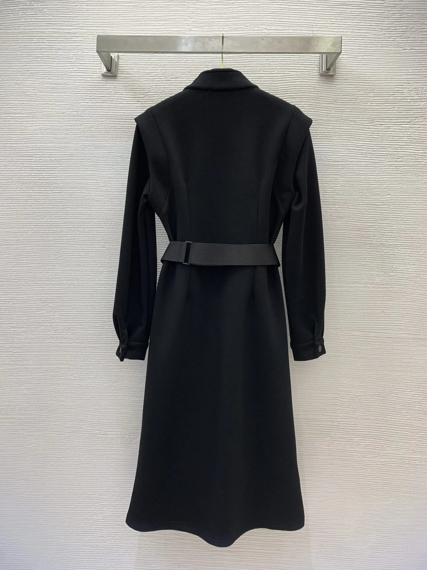 

2023 Women's Top New Space Cotton Stand-up Collar Long-Sleeved Mid-Length Dress ➕ With Belt