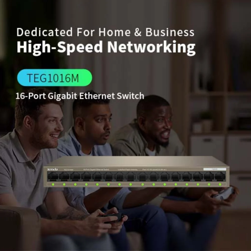Interruptor de Rede Ethernet do Metal do Desktop do Gigabit do Ponto de Entrada Teg1105pd 10 100 1000 Mbps Teg1016m 16p para o Escritório em Casa - Imagem 2