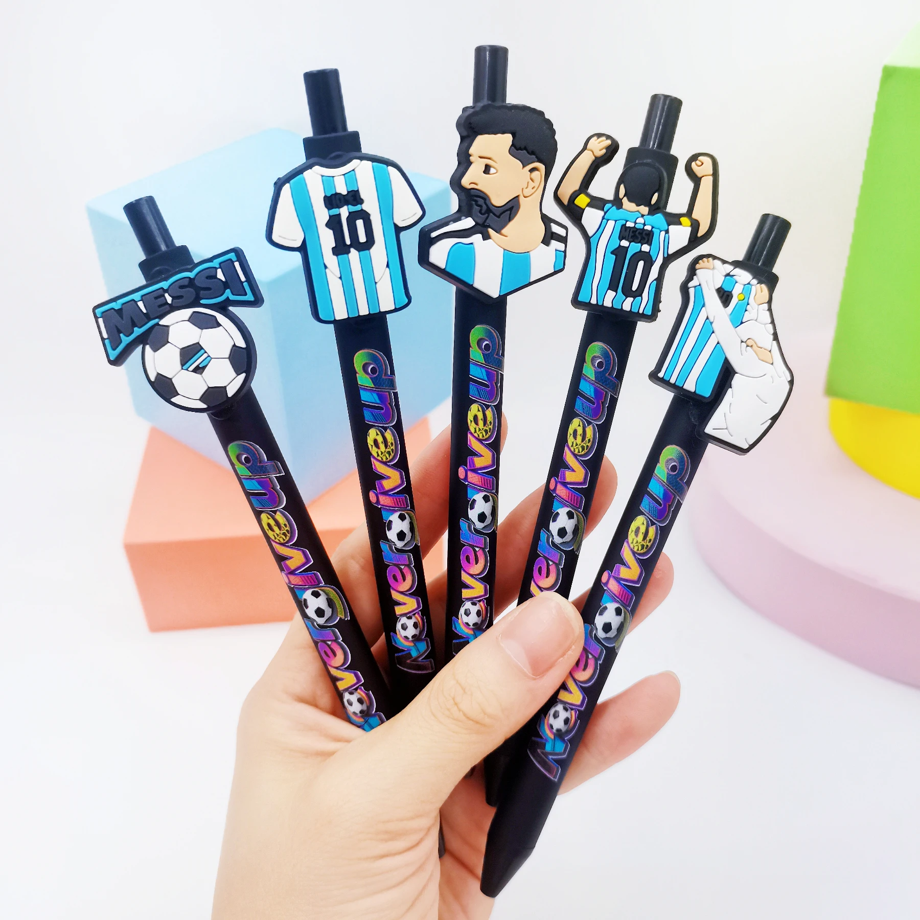 8/12 Stück Geschlechtsneutralstift mit Fußballcharakter-Thema, Kugelschreiber der Fußballcharakterserie, kreatives Geschenk, geschlechtsneutraler Stift – Detail 1
