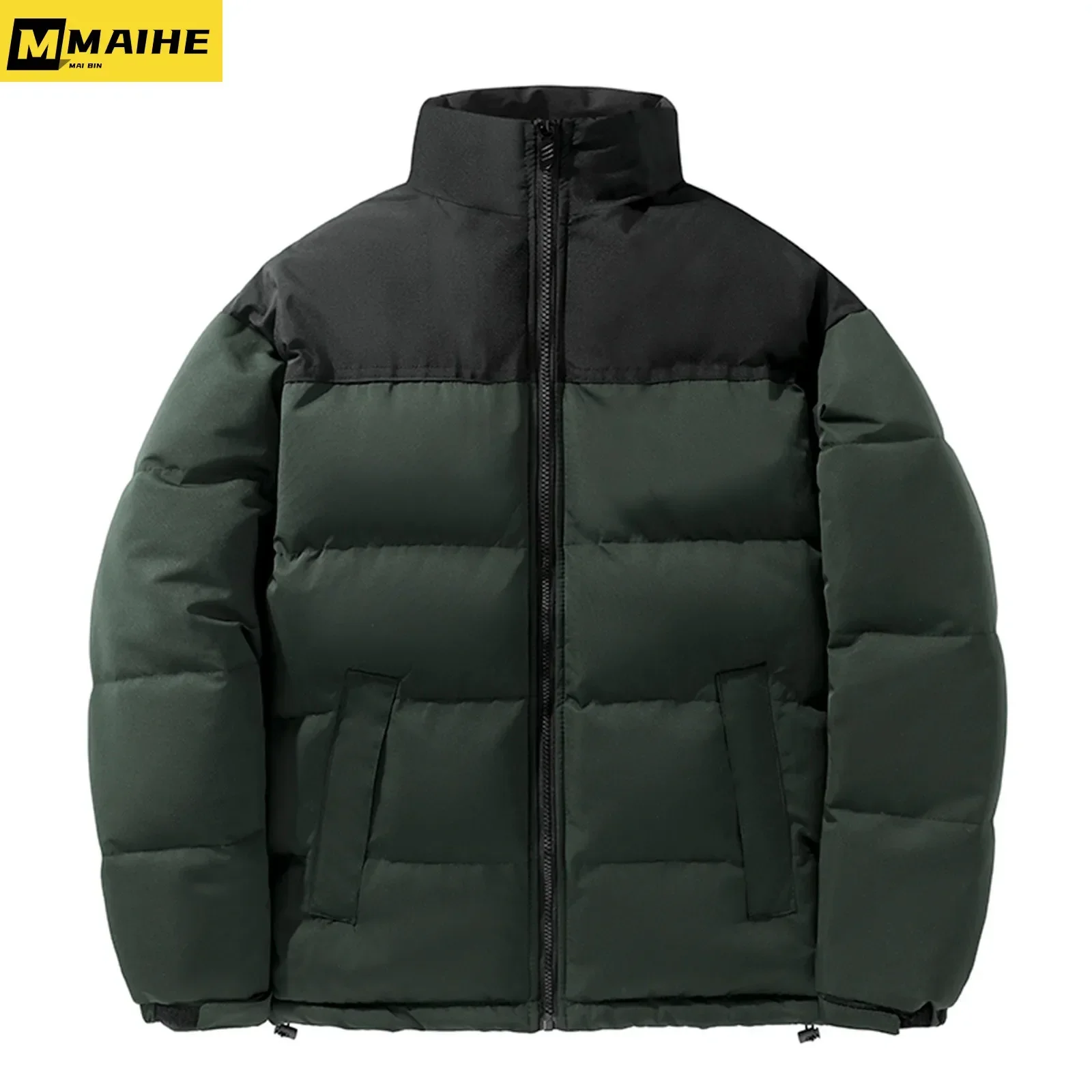 Winter Luxury Padded Jacket Men's Short Detachable Hat Windproof Warm Parkas Couples Outdoor Leisure Splicing Down Jacket Skiing