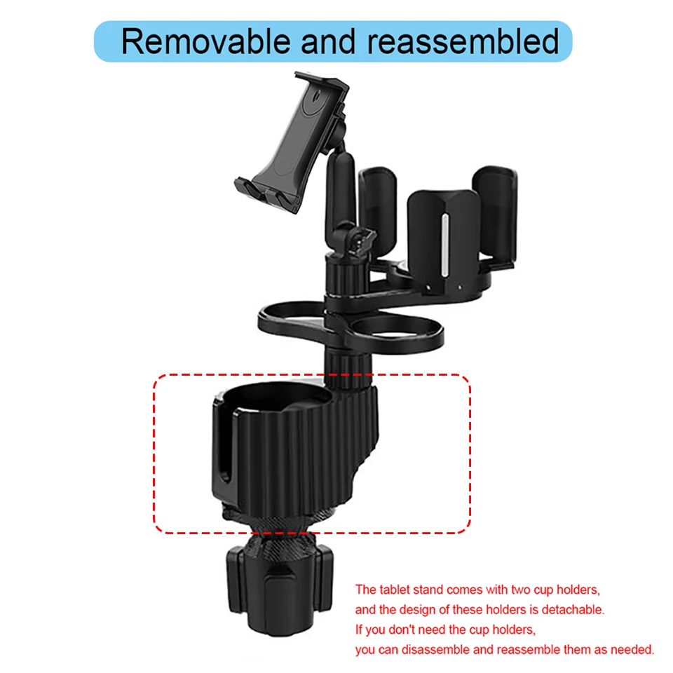 Outmix-multifuncional Ajustável Carro Tablet Stand Cup Holder Expander Beber Suporte Garrafa Removível Telemóveis Titular - Imagem 4