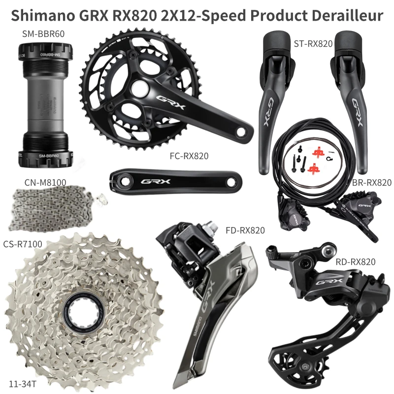 Shimano GRX RX820 1x12 2x12 Скорость RX820 Групсет для шоссейного